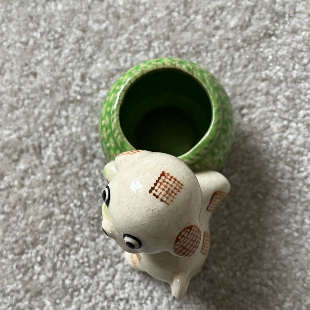 Cute Vintage Ceramic Dog Planter Made in Japan - Picture 5 of 6